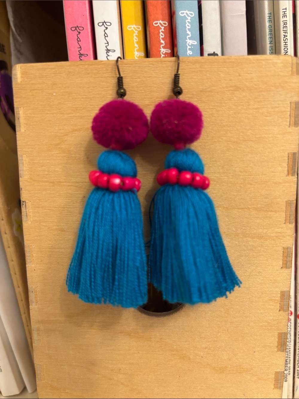🌟4 for $20 Vibrant Teal and Magenta Tassel Drop Earrings